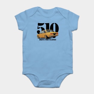 Drive The Classic Car - Datsun 510 (Yellow) Baby Bodysuit